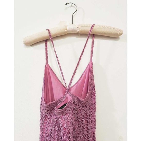 (S) Vintage 90s/Y2K Hand Crochet Midi Dress - Picture 4 of 4